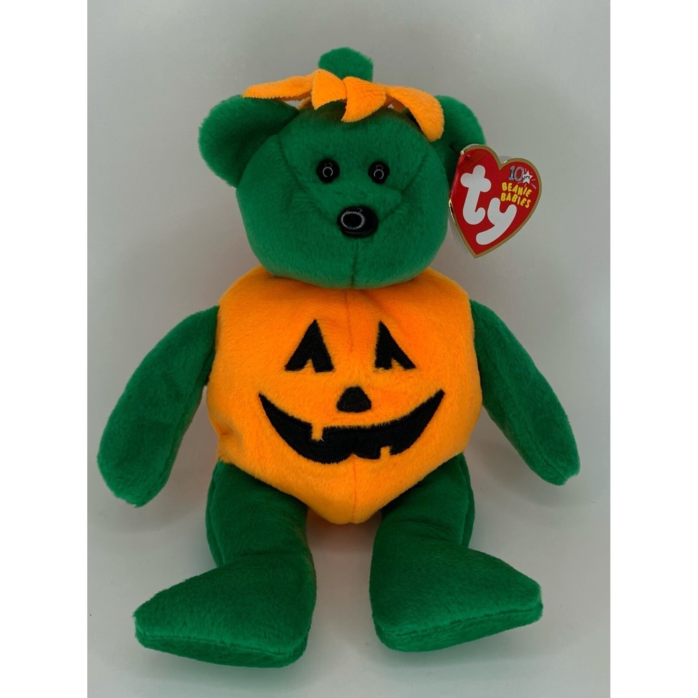 Tricky - Pumpkin Bear - Ty Beanie Baby 2003  RETIRED  Stuffed Plush With Tags